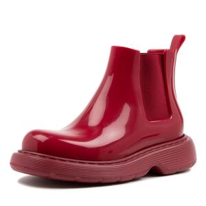 MELLISA Step Boot Red Pvc Chelsea Boots New without tags